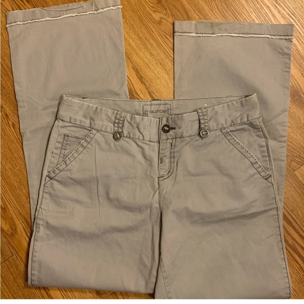 Maurice’s Women’s Gray/Blue Wide Leg Khakis
